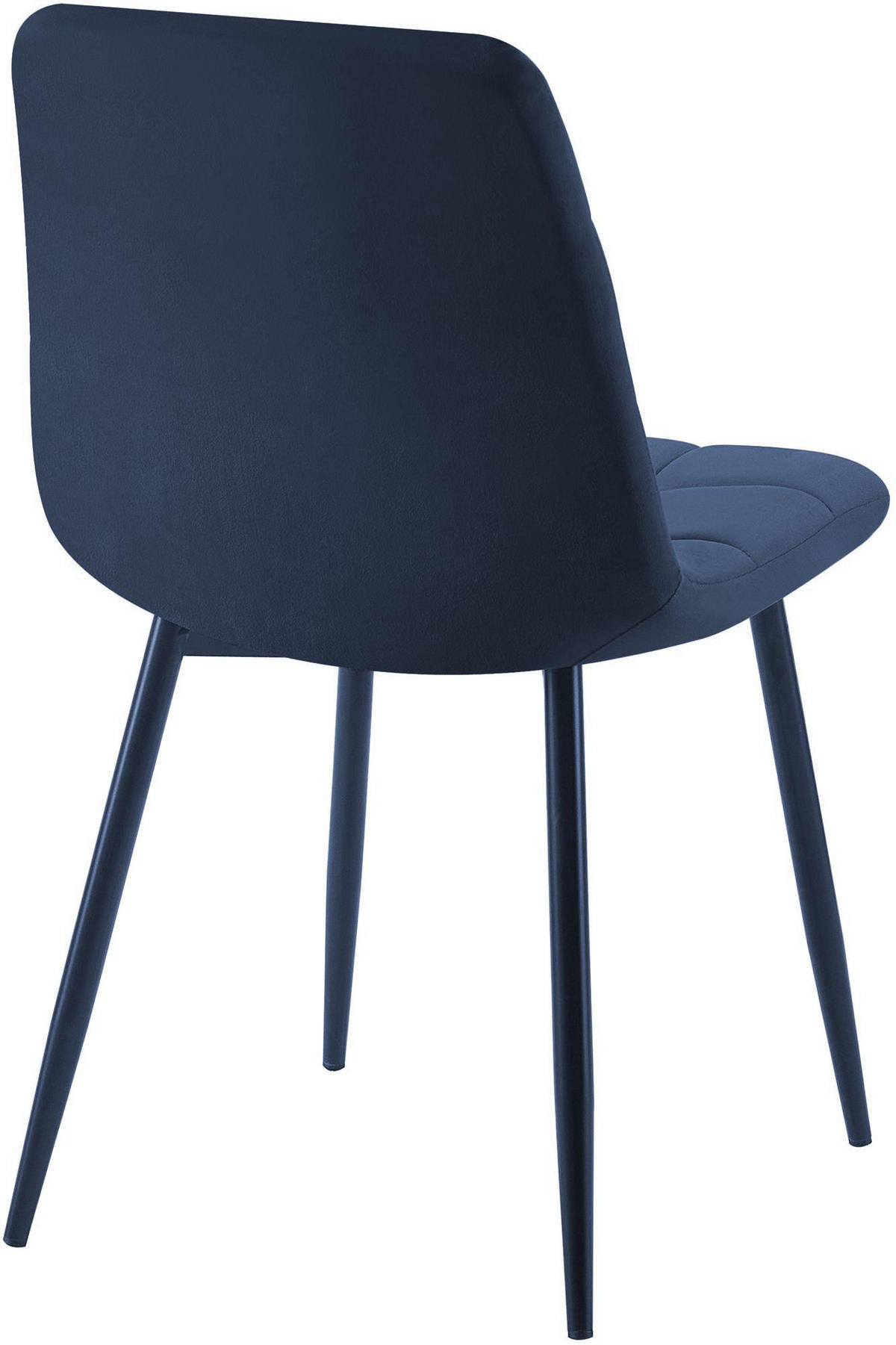 STUHL 4 Samt Blau - Blau/Schwarz, Textil/Metall (45/84/55cm) - CLP