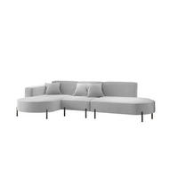 ECKSOFA Valencia - Hellgrau, Holzwerkstoff/Textil (321/165cm) - Fun Möbel