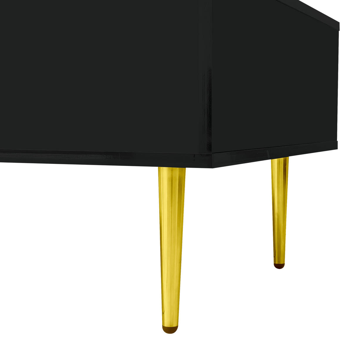 COUCHTISCH 100/60/41.5 cm schwarz aus MDF mit Hochglanz und 2 Schubladen - Schwarz, Holzwerkstoff (100/60/41.5cm) - OKMYHOME