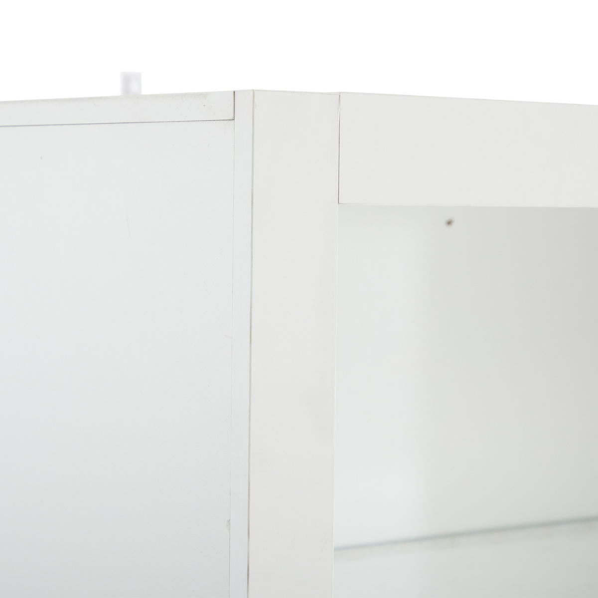VITRINE in Weiß Standvitrine mit LED-Beleuchtung und Displayschicht für Wohnzimmer, B100/T35/H170cm - Weiß, Glas/Holzwerkstoff (100/170/35cm) - STILVORA