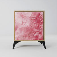 SIDEBOARD SWEET TROPICS, Eichefarben, 57,5x42x70,5 cm, Schwarze Metall-Sternfüße - Eichefarben/Multicolor, Holzwerkstoff/Metall (57.5/70.5/42cm) - SpaceRebels