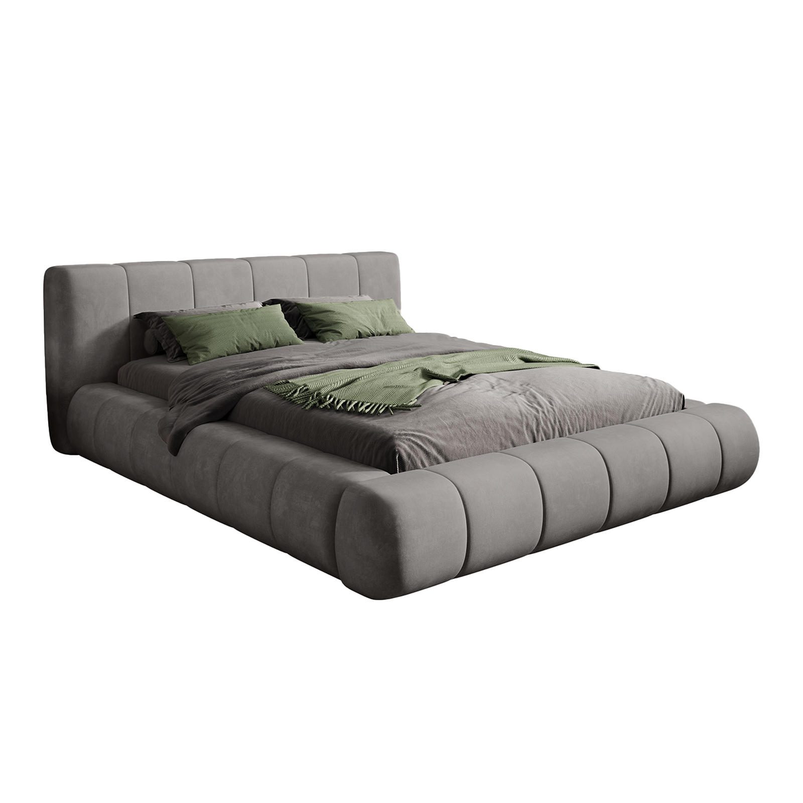 POLSTERBETT AVILLA 180x200 cm, Grau - Grau, Textil (200/180cm) - Fedve