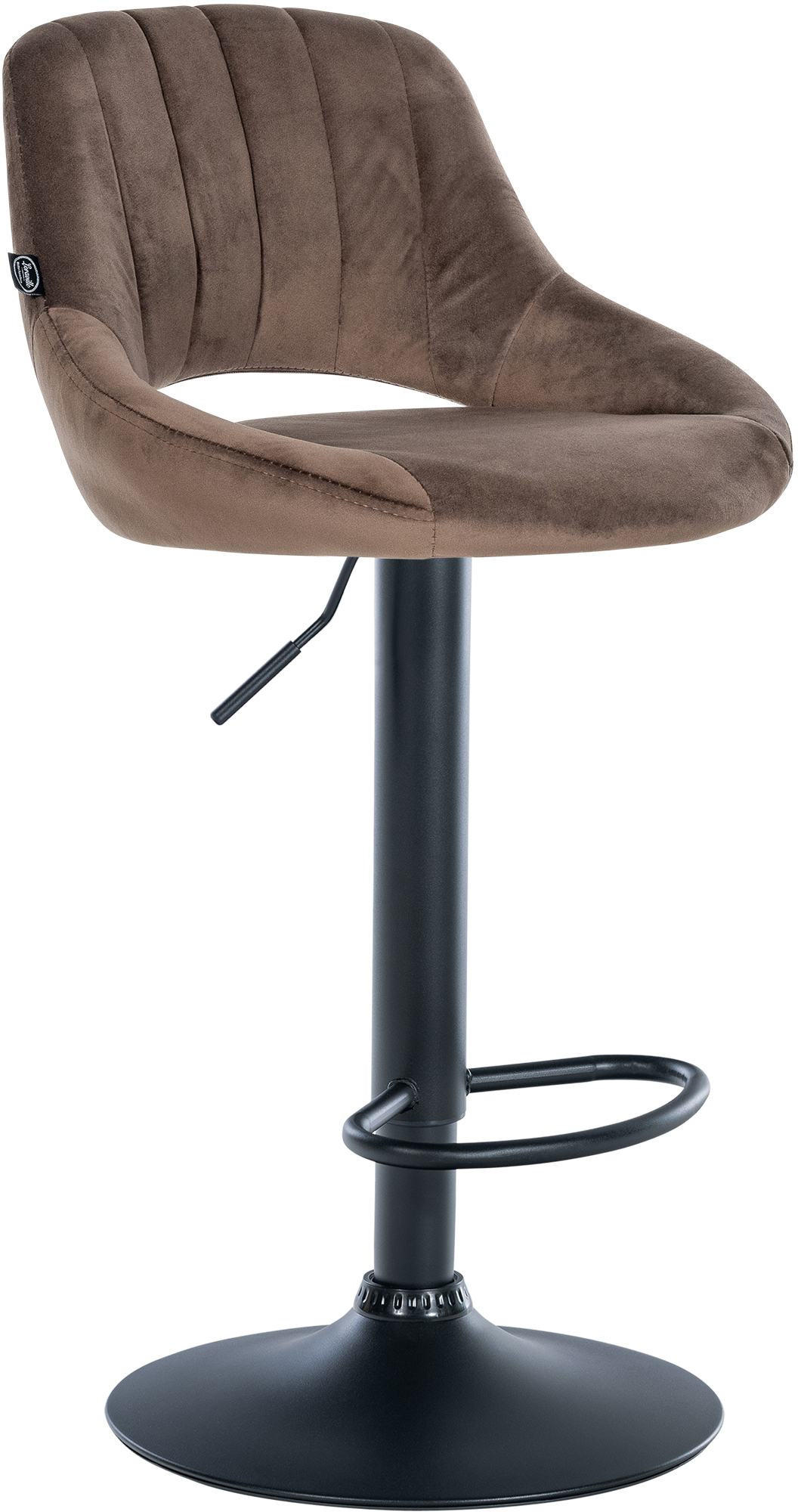 BARHOCKER Samt braun - Schwarz/Braun, Textil/Metall (47/85/48cm) - CLP