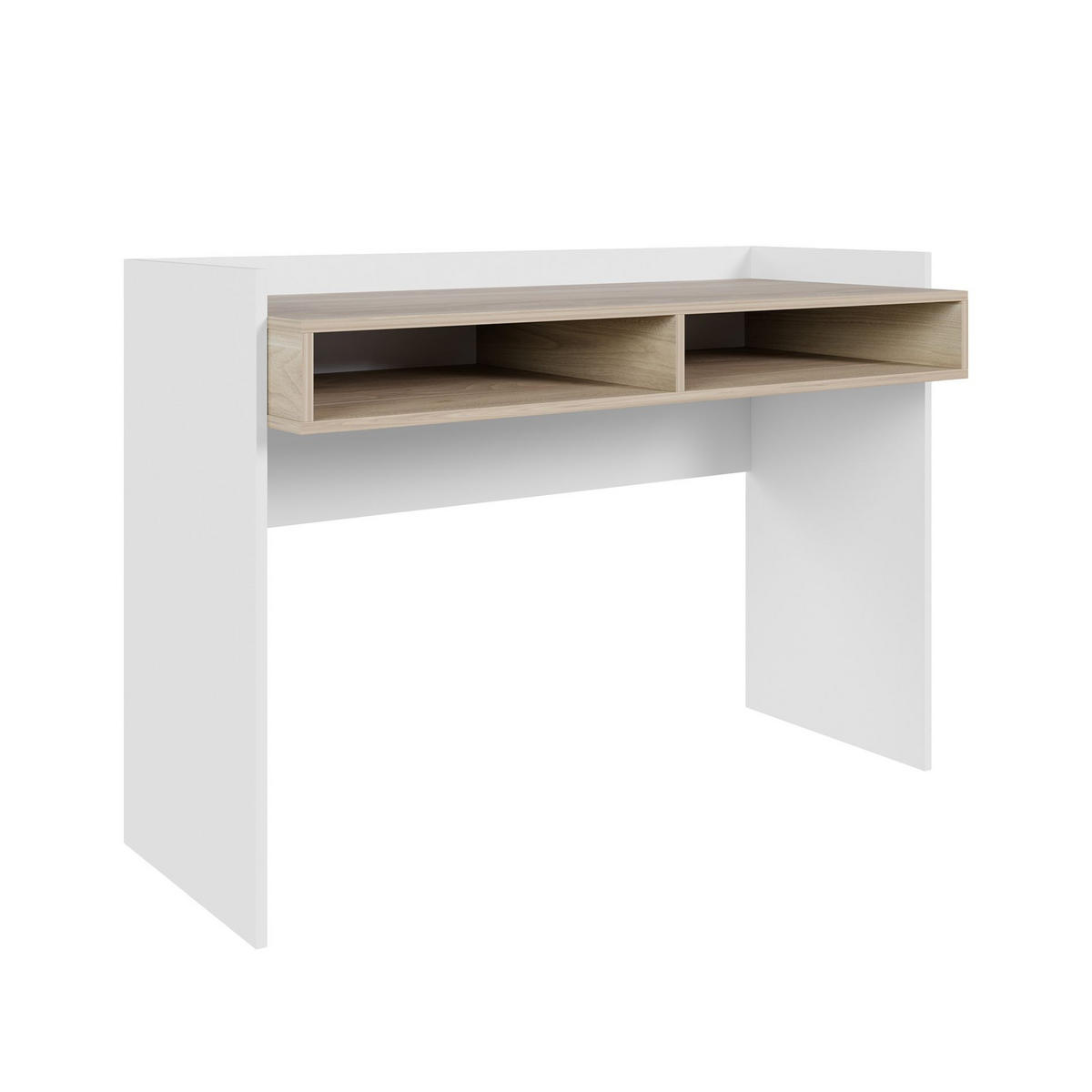 SCHREIBTISCH Tabise Weiß / Nussbaumoptik, 120 × 53 cm - Beige/Weiß, Holzwerkstoff (55/123/87cm) - Selsey