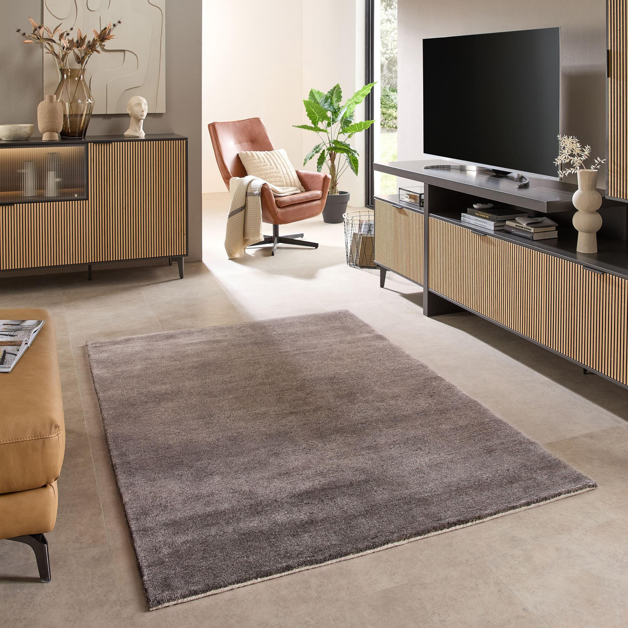 WOLLTEPPICH Heaven 120x180 cm - Dunkelgrau, Textil (120/180cm) - Natur Pur