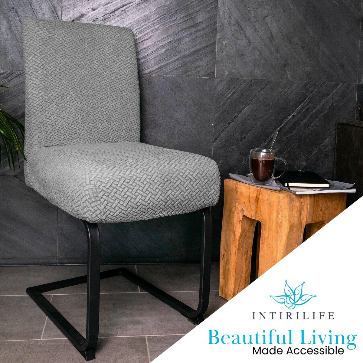 STUHLHUSSE (6-tlg. Set) - Grau, Kunststoff (1/38cm)