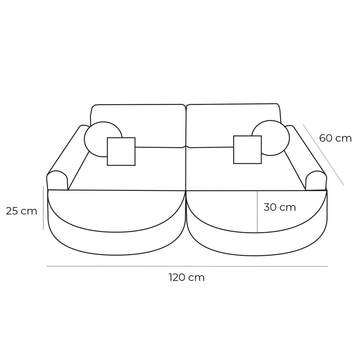 KINDERSOFA AESTHETIC 120 cm Cord Braun 12 Stk - Braun, Textil (60/12.5/120cm) - MeowBaby