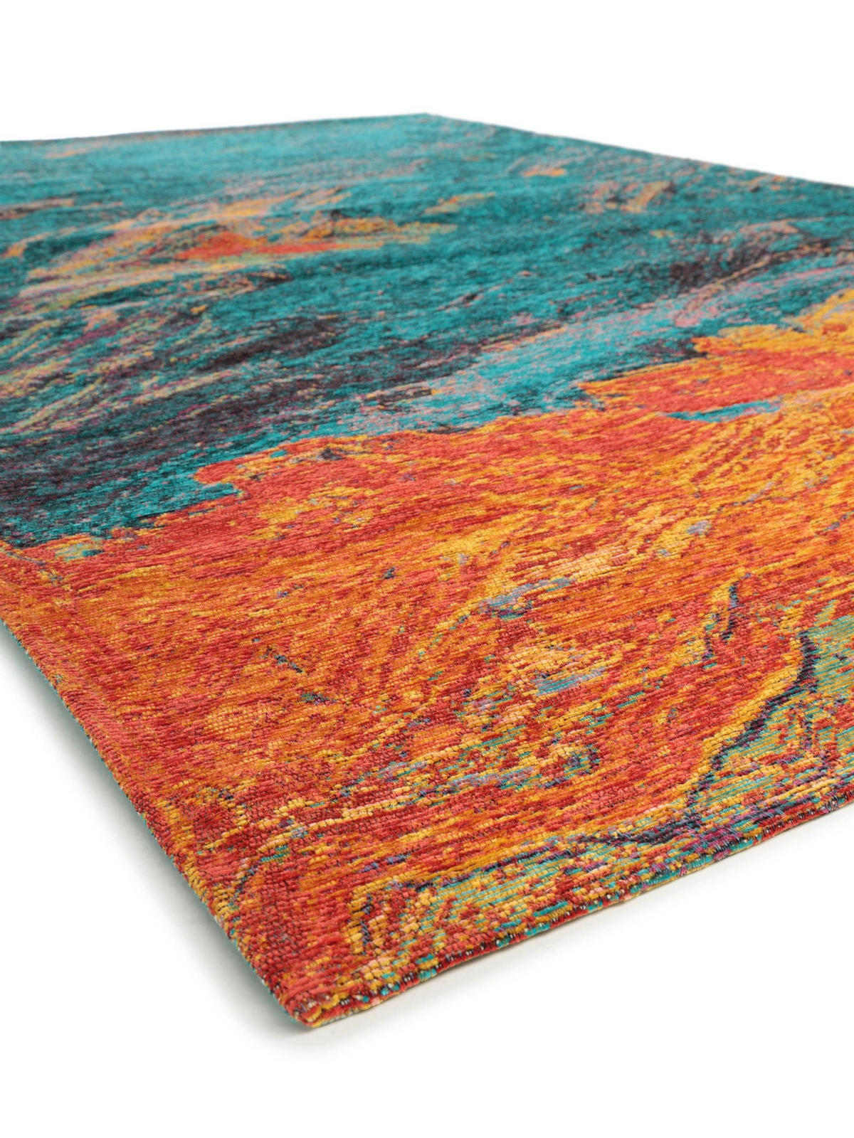 FLACHGEWEBETEPPICH Stay Türkis 75x165 cm - Türkis, Textil (75/165cm) - benuta Pop