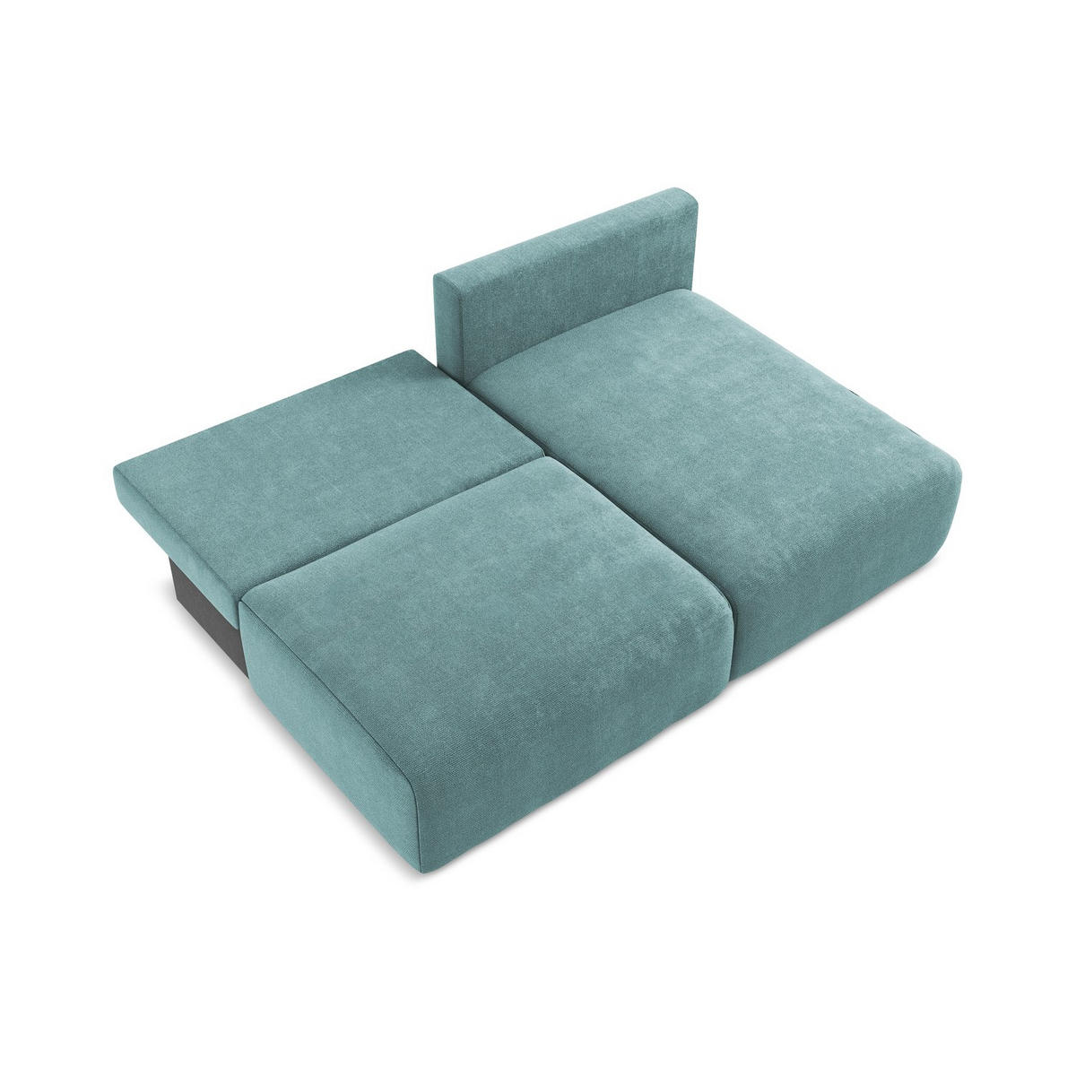 ECKSOFA mit Schlaffunktion rechts Chenille Stoff Blau - Blau/Beige, Kunststoff/Textil (210/149cm) - LaMiaSofa
