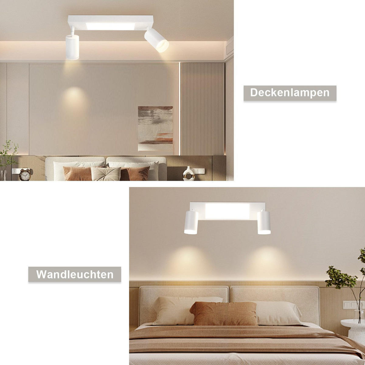 STRAHLER Bielefeld 2-flammig 34/8/16.9 cm - Weiß, Metall (34/8/16.9cm) - Nettlife
