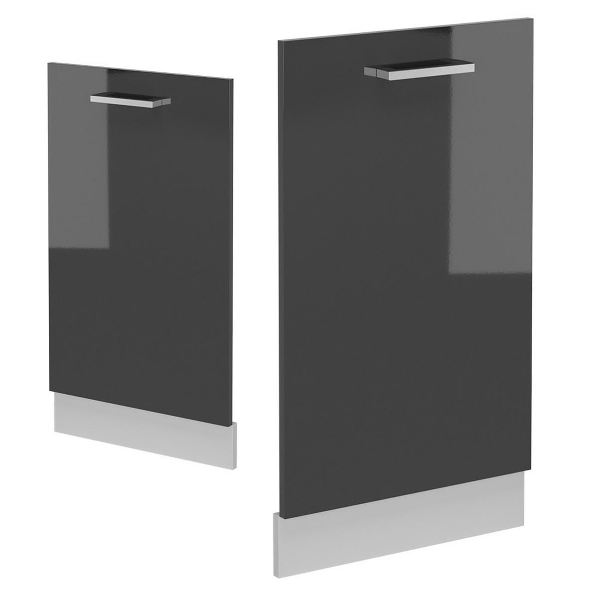 GESCHIRRSPÜLBLENDE R-Line Anthrazit Hochglanz 45 cm ohne Arbeitsplatte - Schwarz Hochglanz/Anthrazit, Holzwerkstoff (45/81.8/1.6cm) - Vicco