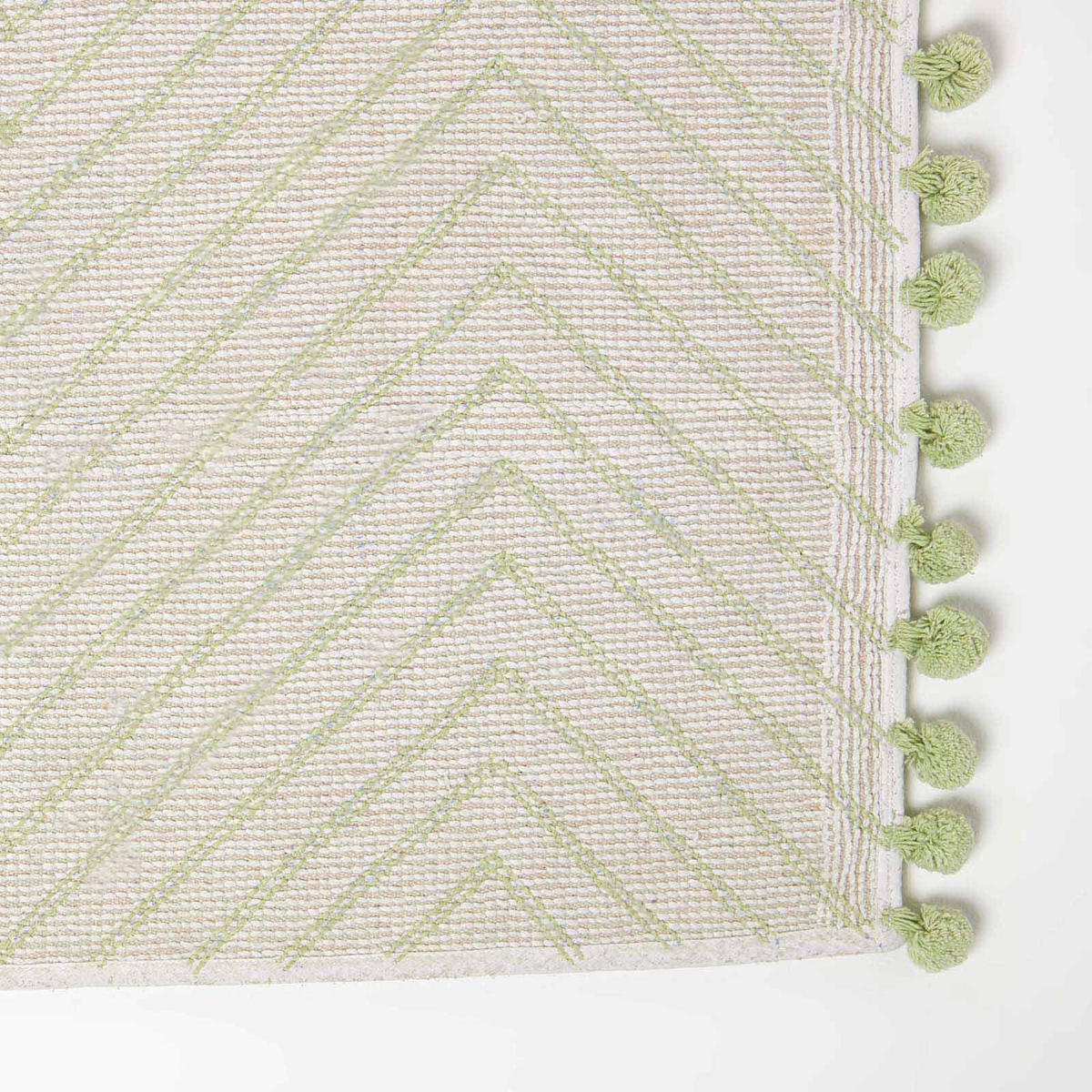 BADEMATTE 50/80 cm Chevron, Baumwolle - Grün, Textil (50/80cm) - Homescapes