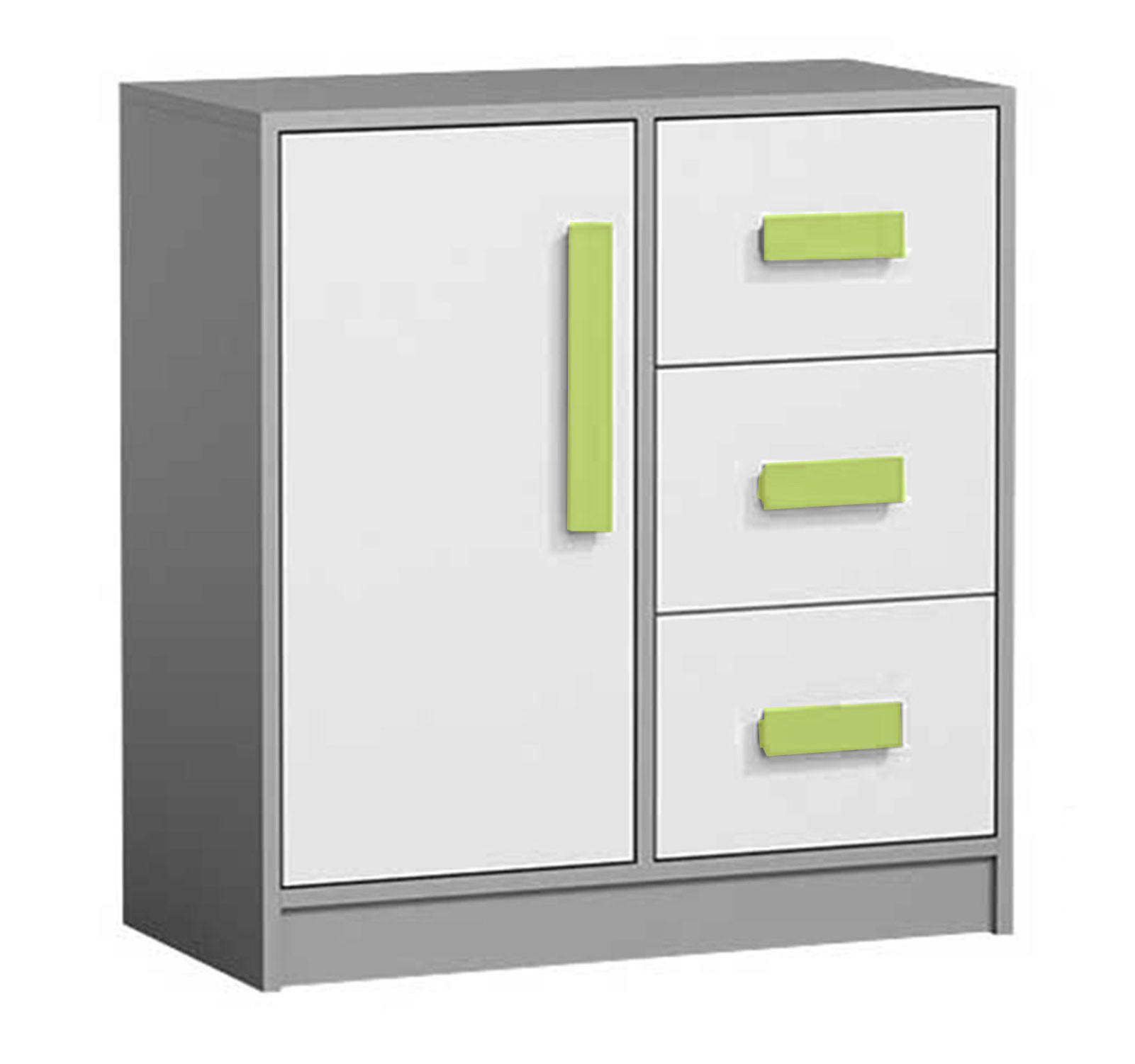 KOMMODE Git anthrazit / weiß 80 / 40 / 85cm - Anthrazit/Weiß, Holz/Holzwerkstoff (80/85/40cm) - Feldmann-Wohnen