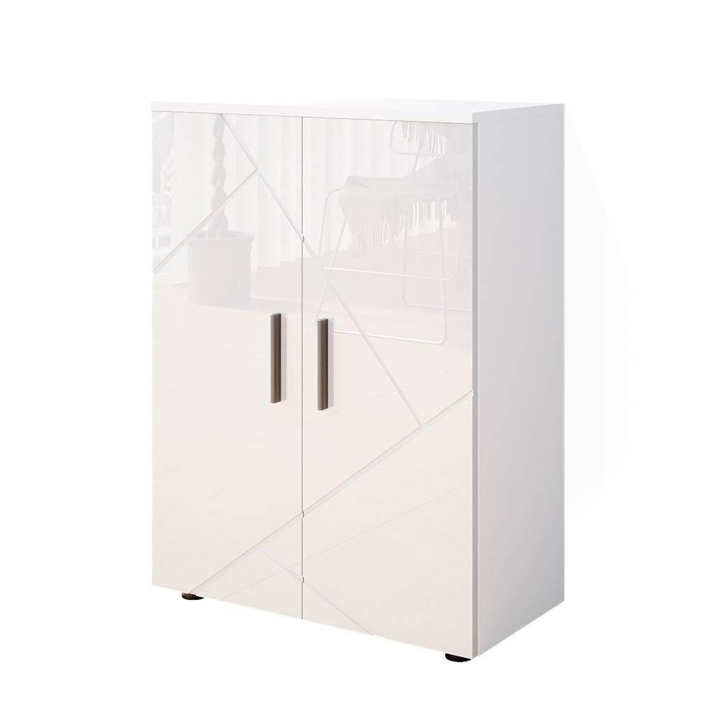 MIDISCHRANK Irma Weiß Hochglanz 60 x 81 cm - Weiß Hochglanz, Holzwerkstoff (60/81/30cm) - Vicco