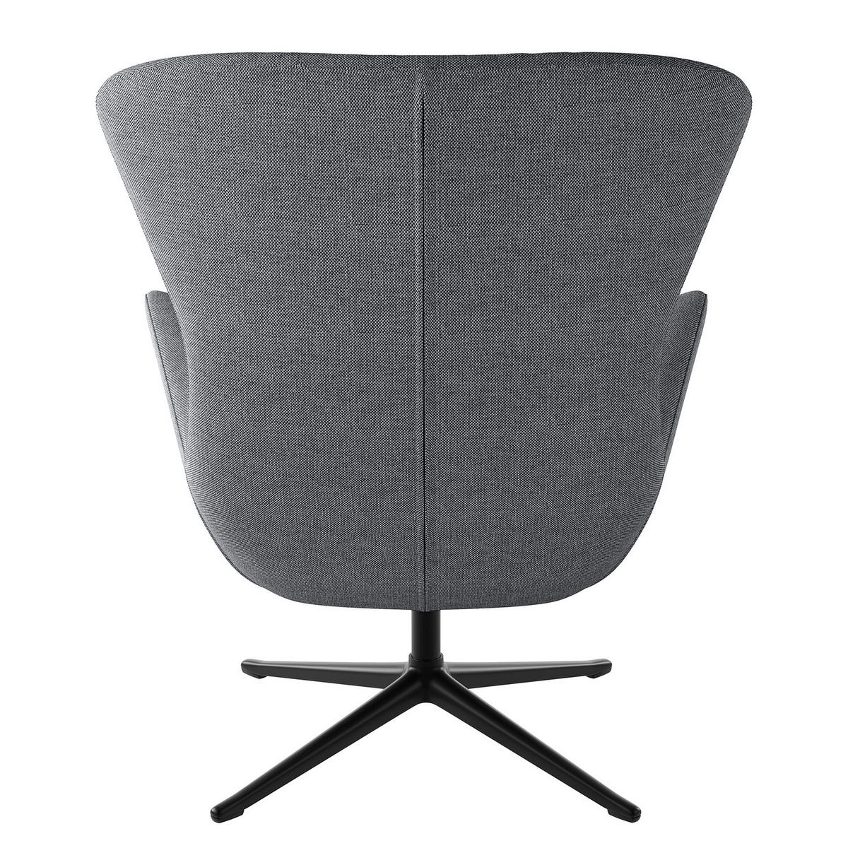 SESSEL mit Kreuzfuß - Schwarz/Grau, Textil/Metall (84/99/96cm) - home24