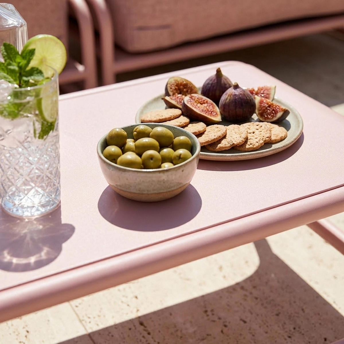 BEISTELLTISCH, puderrosa - Pink, Metall (85/40/30cm) - Oviala