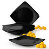 TELLERSET EPIRI Dessertteller 6 Personen 6-tlg - Schwarz, Keramik (21cm) - KONSIMO®