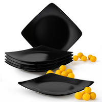 TELLERSET EPIRI Dessertteller 6 Personen 6-tlg - Schwarz, Keramik (21cm) - KONSIMO®