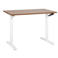 SCHREIBTISCH braunweiß 120/72 cm manuell höhenverstellbar Destin IV - Dunkelbraun/Weiß, Holz (72/120/74cm) - Beliani
