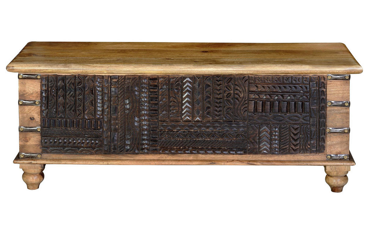 TRUHE aus Mangoholz - Braun, Holz (116/45/40cm) - Giner y Colomer
