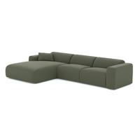 SOFA große Ecke links Köpergewebe Olivgrün 280cm - Olivgrün/Grün, Textil (165/280cm) - Sia Home