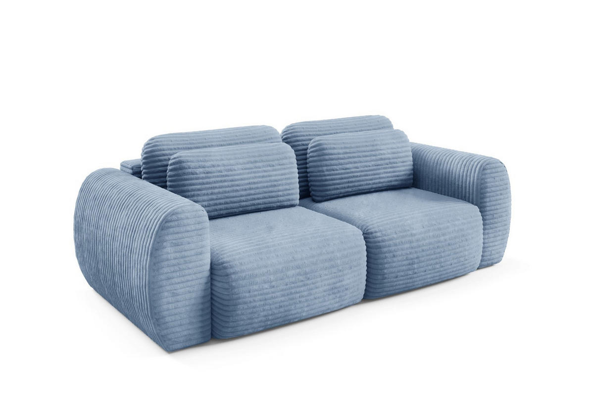 SCHLAFSOFA mit Bettkasten Blau - Blau/Schwarz, Holz/Holzwerkstoff (266/95/110cm) - Furnisell