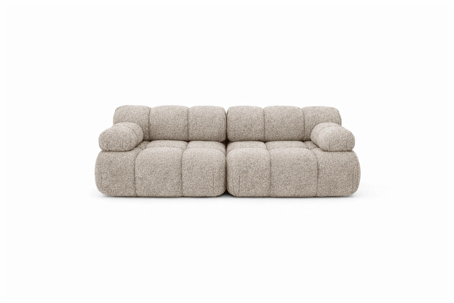 COUCH, 2-Sitzer Modular, Bouclé-Stoff Abriamo, Beige, Selia - Beige, Holz (190/70/95cm) - Kaiser Möbel