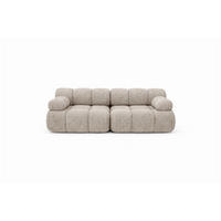 COUCH, 2-Sitzer Modular, Bouclé-Stoff Abriamo, Beige, Selia - Beige, Holz (190/70/95cm) - Kaiser Möbel