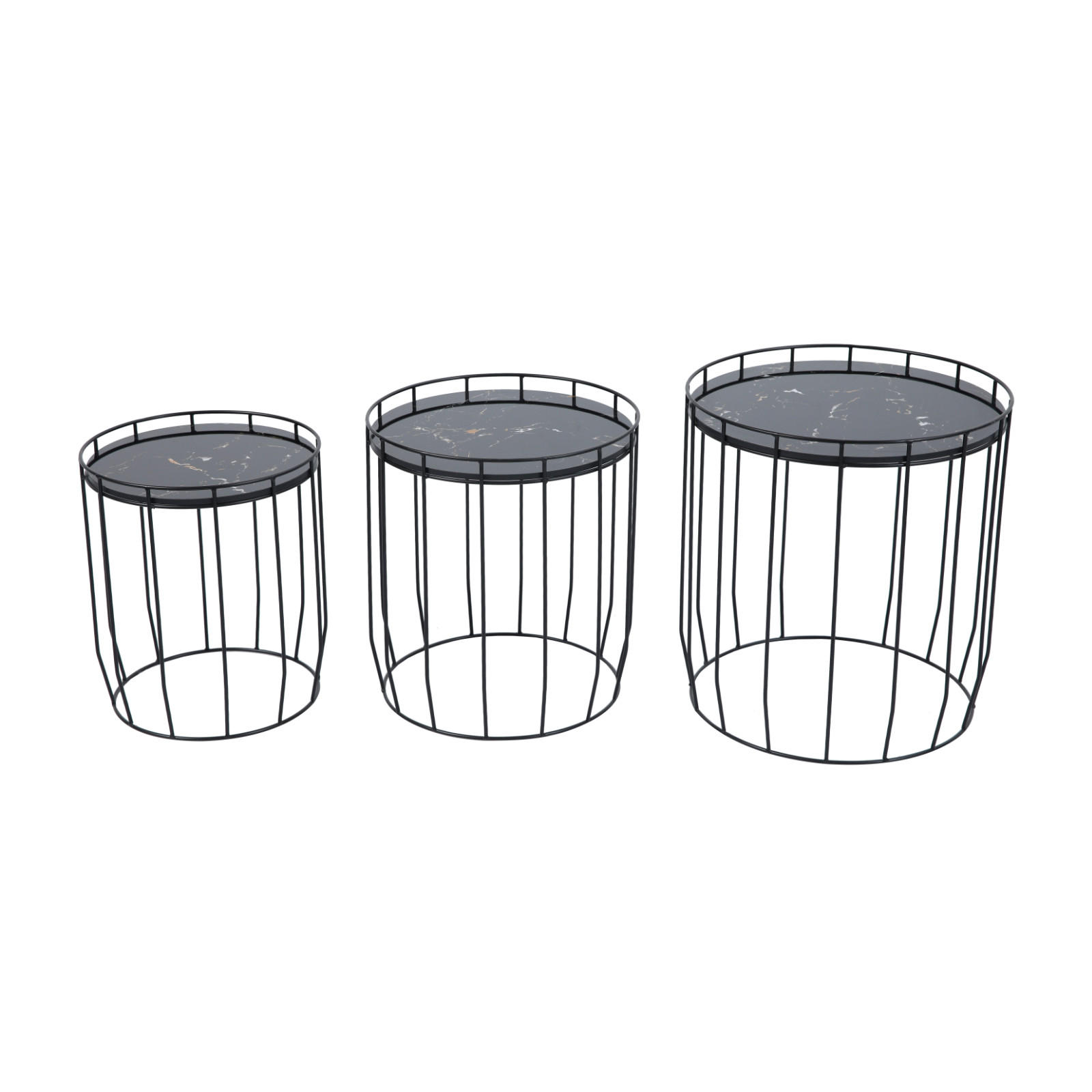 BEISTELLTISCH 3er Set PASI Schwarz - Schwarz, Kunststoff (40/40/43cm) - SVITA