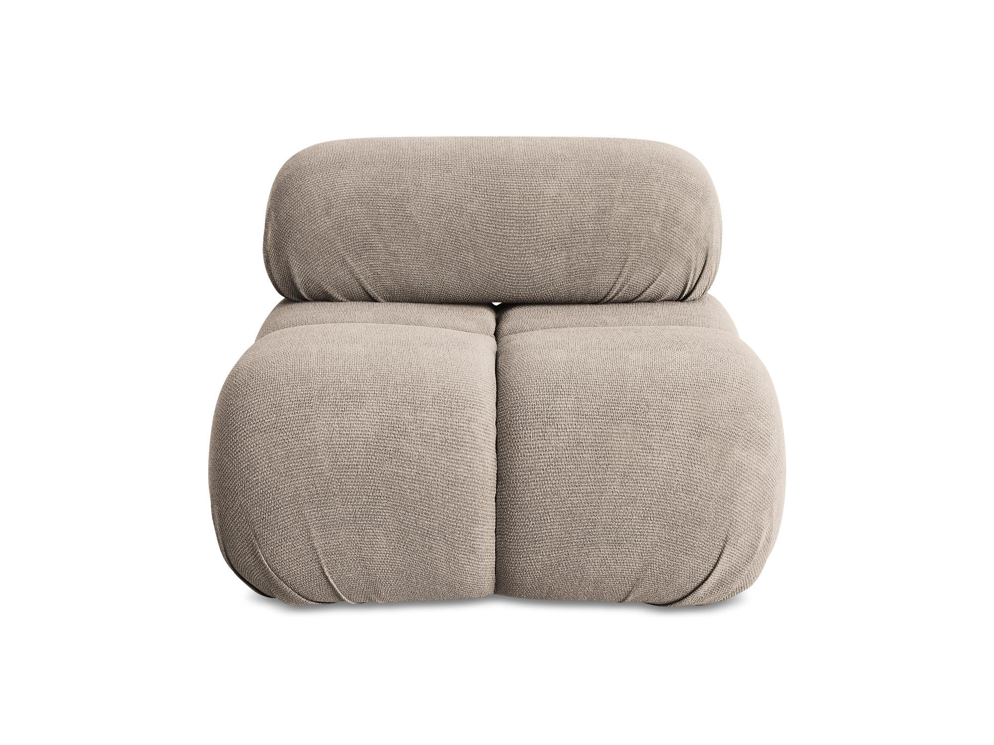 SESSEL Chenille Stoff Beige - Beige/Schwarz, Kunststoff/Textil (96/70/95cm) - Makamii