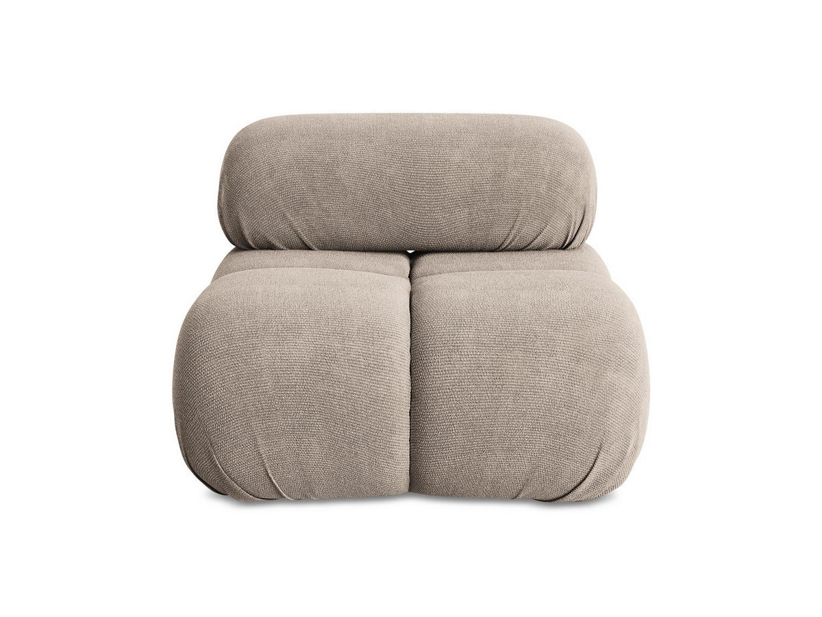 SESSEL Chenille Stoff Beige - Beige/Schwarz, Kunststoff/Textil (96/70/95cm) - Makamii