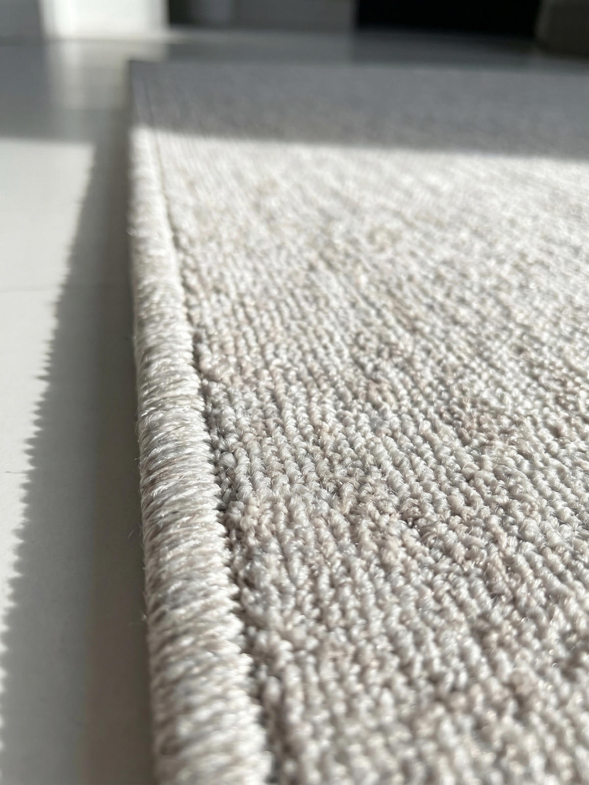 TEPPICH Wohnzimmer Einfarbig Pflegeleicht Waschbar OEKO-TEX Rund Creme 120x120 cm Gekettelt – AMMER - Beige, Textil (120/120cm) - KADIMA DESIGN