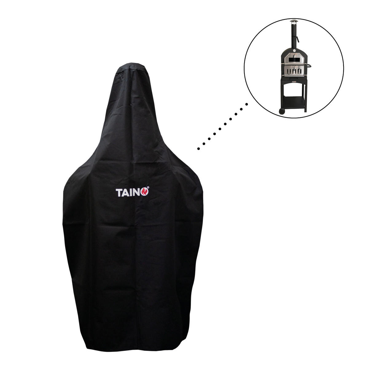 ABDECKHAUBE Pizzaofen - Schwarz, Textil (66/178/48cm) - TAINO