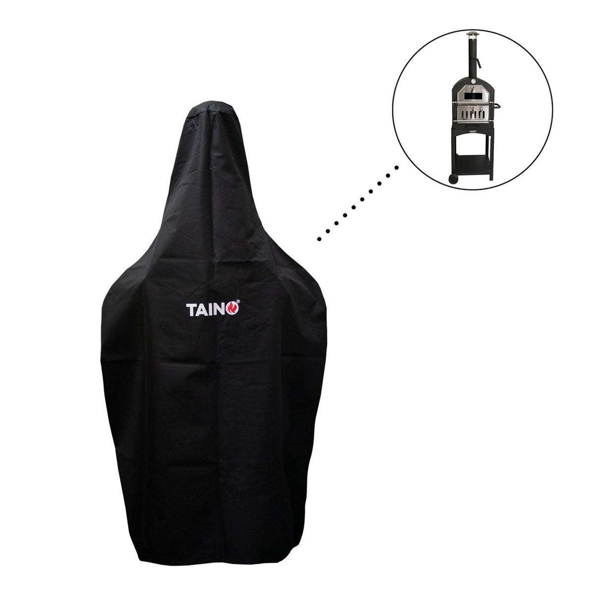 ABDECKHAUBE Pizzaofen - Schwarz, Textil (66/178/48cm) - TAINO
