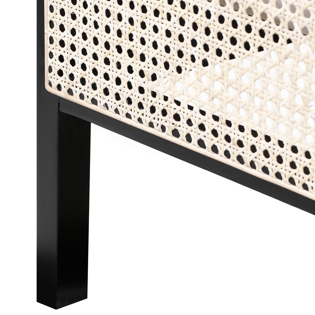 BETT mit Lattenrost 160/200 cm Hellbraun Gonfaron - Hellbraun/Schwarz, Holz (160/200cm) - Beliani