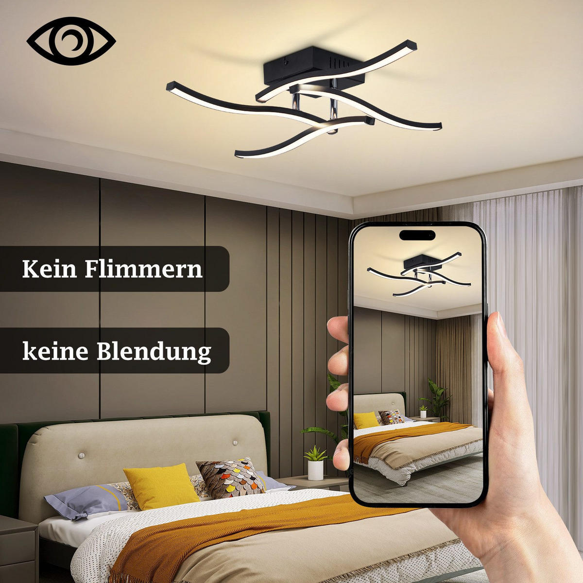 LED závěsné světlo Clark III 51/51/10 cm - černá, plast (51/51/10cm) - Nettlife