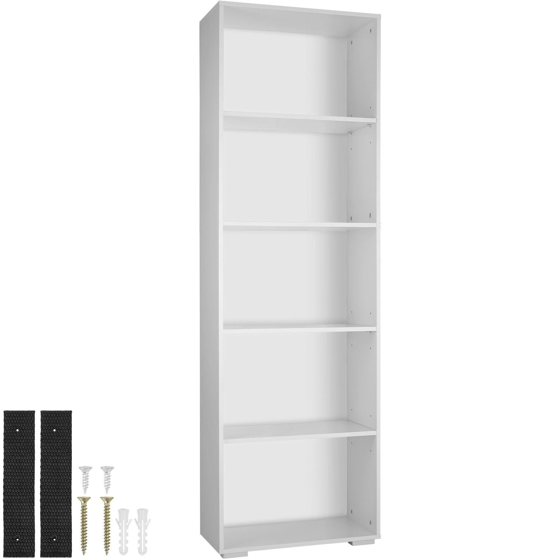 BÜCHERREGAL Lexi,60 x 30 x 190 cm,weiß - Weiß, Holz (30/190/60cm) - tectake