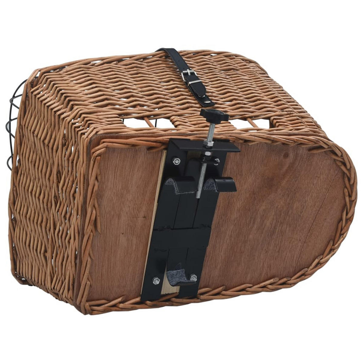 FAHRRADKORB Gepäckträger Mit Deckel 55/31/36 Cm Natur Weide - Braun, Naturmaterialen (31/26/55cm) - vidaXL