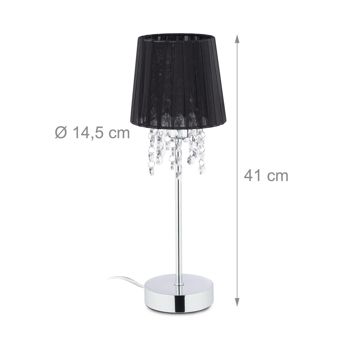 TISCHLAMPE - Multicolor, Kunststoff/Textil (14.5/14.5/41cm) - Relaxdays