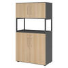 AKTENSCHRANK groß abschließbar mit Regal 41,7/80/145,2 cm in Graphitfarben/Eichefarben - Eichefarben/Graphitfarben, Holzwerkstoff (80/145.2/41.7cm) - bümö