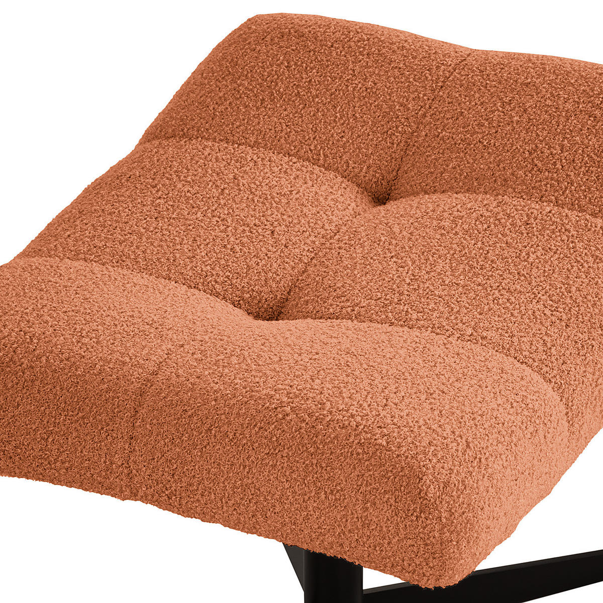 POLSTERHOCKER - Schwarz/Kupferfarben, Textil/Metall (67/47/50cm) - home24