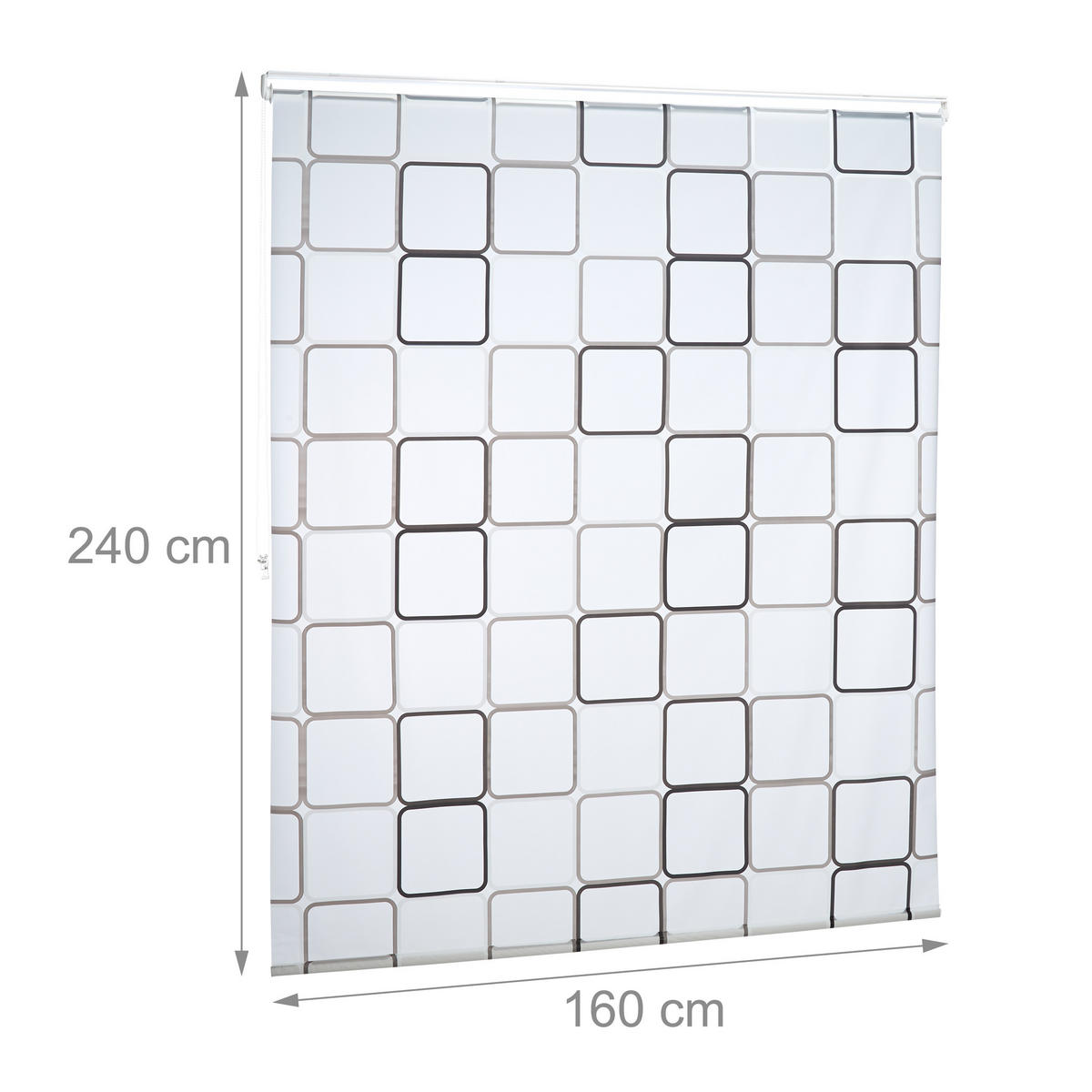 DUSCHROLLO - Weiß, Kunststoff/Metall (160/5cm) - Relaxdays