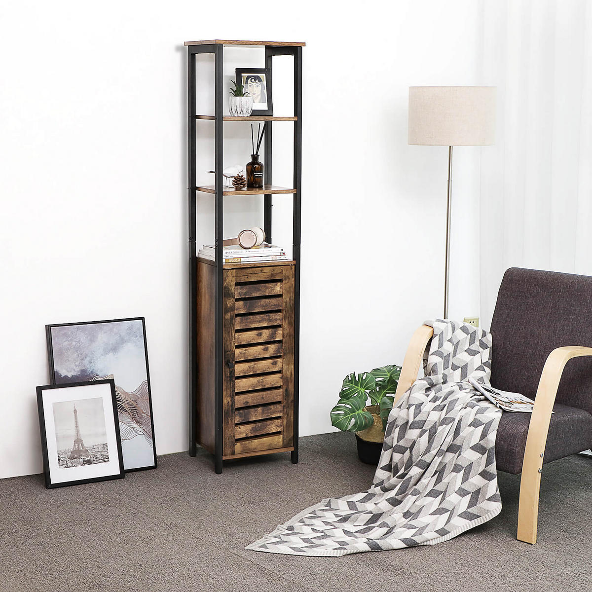 HOCHSCHRANK KÜCHENREGAL - Braun, Holzwerkstoff (30/167/37cm) - Hansiro
