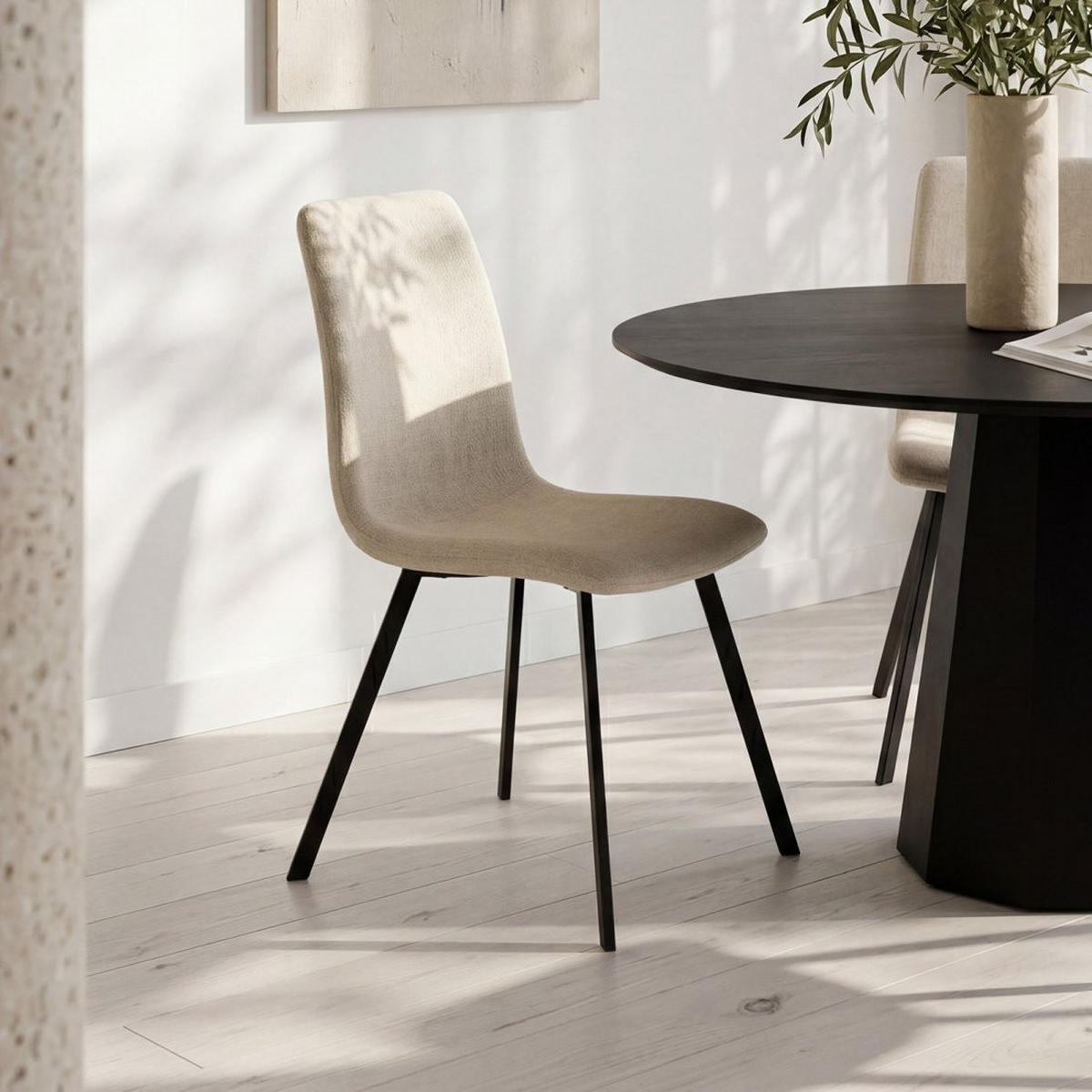 ESSZIMMERSTUHL Maia Beige 43 cm x 87 cm 4er-Set - Beige, Textil (43/87/54cm) - Klast Home