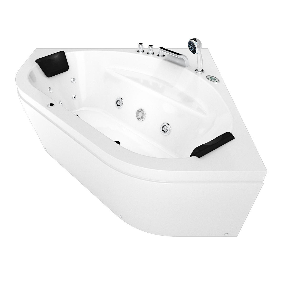 WHIRLPOOL Pool Badewanne Eckwanne W20R-TH-SC 140x140cm - Weiß, Glas/Kunststoff (140/55/140cm) - AcquaVapore by Sandra Jentho