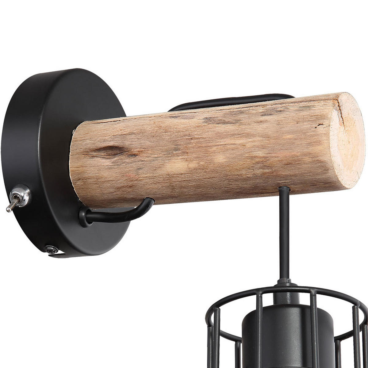 LED WANDLEUCHTE Holz Schwarz - Schwarz, Holz (13.6/30/17.5cm) - Globo Lighting