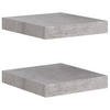 SCHWEBEREGALE 2 STK. BETONGRAU 23X23,5X3,8 CM MDF - Hellgrau, Holzwerkstoff (23.5/3.8/23cm) - vidaXL