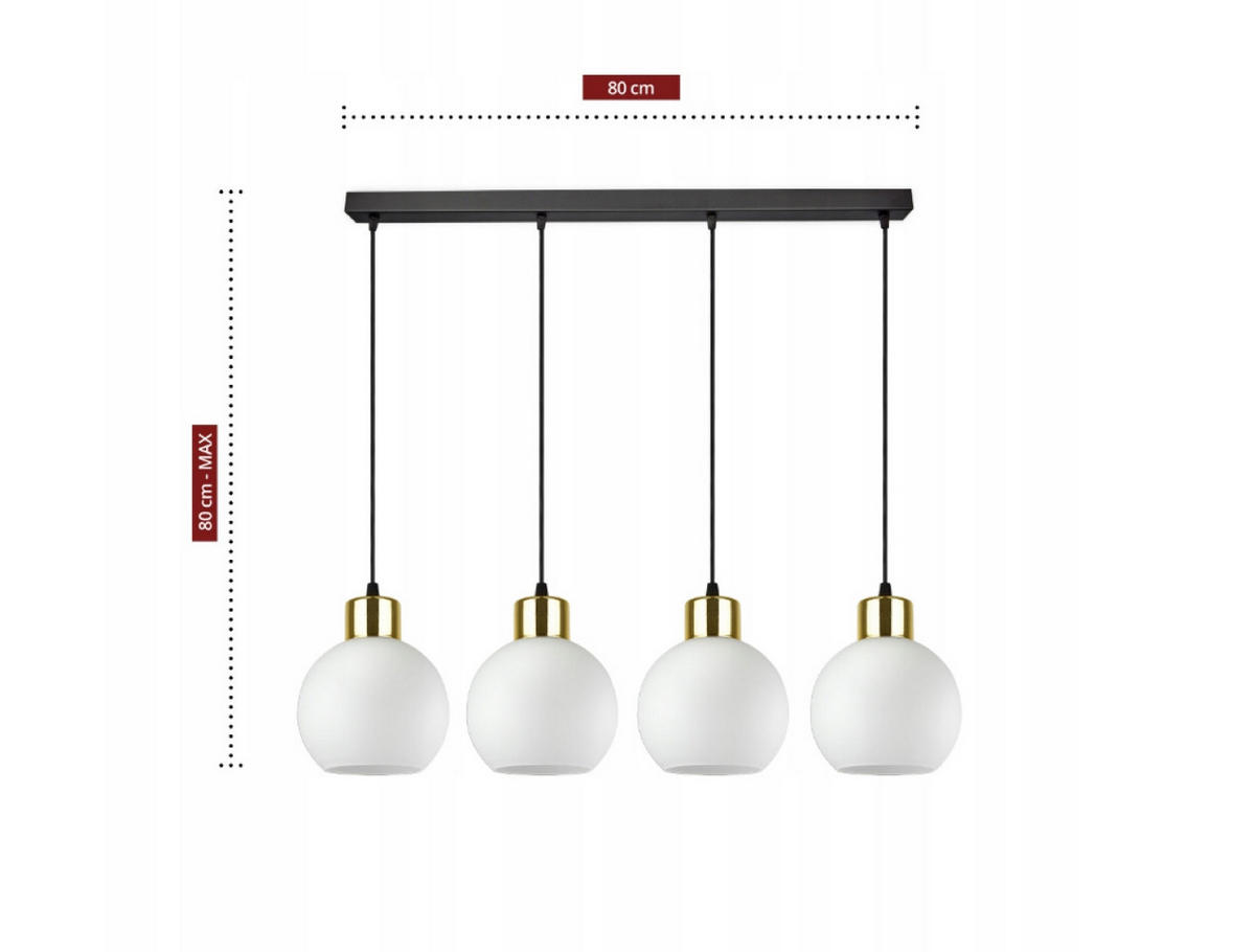 PENDELLEUCHTE Milano Glas - Goldfarben/Schwarz, Glas/Metall (14/65/80cm) - kiki design