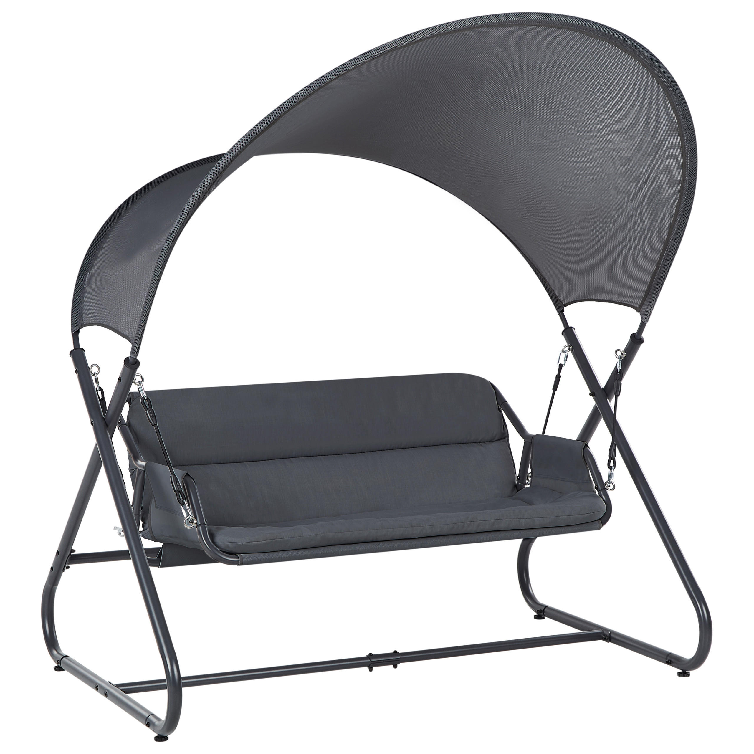 HOLLYWOODSCHAUKEL Grau Solagna - Grau, Metall (168/187/113cm) - Beliani