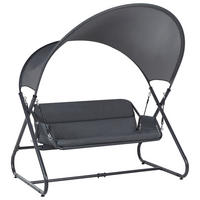 HOLLYWOODSCHAUKEL Grau Solagna - Grau, Metall (168/187/113cm) - Beliani